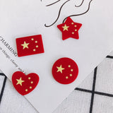 Red Love Five-pointed Star Round Rectangle Patch Jewelry Accessories