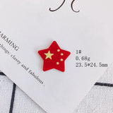 Red Love Five-pointed Star Round Rectangle Patch Jewelry Accessories