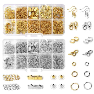 DIY Jewelry Accessories Set Ear Hooks Chain Open Ring Earrings Necklaces Parts