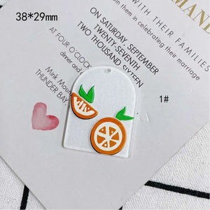 Cartoon Leaf Acrylic Acetic Acid Pendant Earring Necklace Charms 20pcs