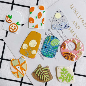 Cartoon Leaf Acrylic Acetic Acid Pendant Earring Necklace Charms 20pcs