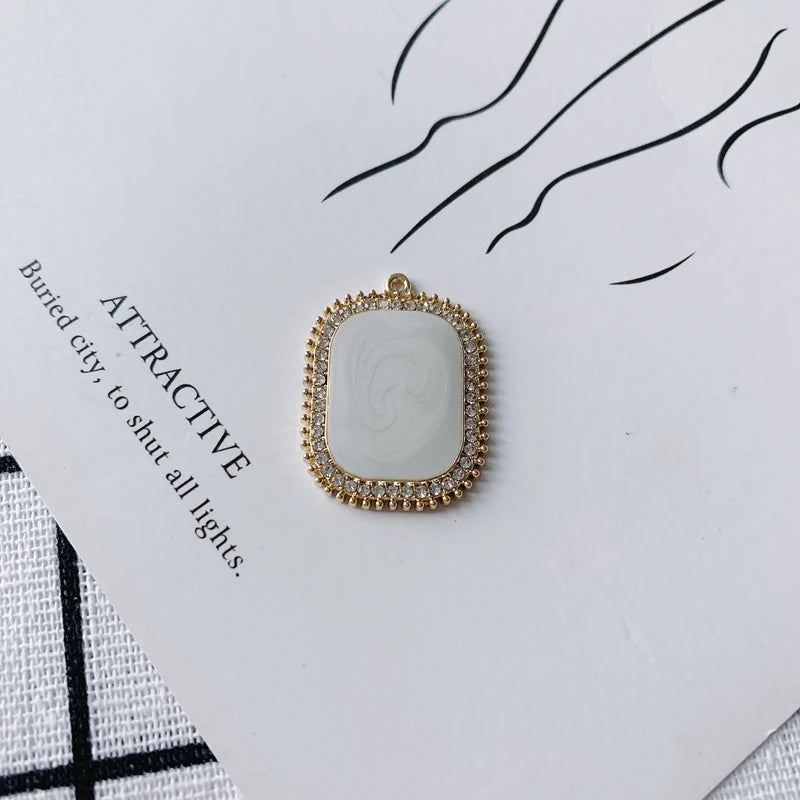 DIY Smudge Milk Tea Pendant Earrings Necklace Jewelry Material