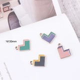 DIY Vintage Two-tone Peach Heart Bracelet Pendant Necklace Material 10pcs