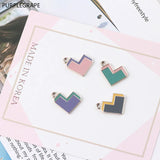 DIY Vintage Two-tone Peach Heart Bracelet Pendant Necklace Material 10pcs