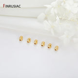DIY Jewelry Accessories Brass Metal Spacer Beads 14K Plated Oval Beads