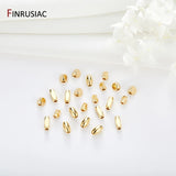 DIY Jewelry Accessories Brass Metal Spacer Beads 14K Plated Oval Beads