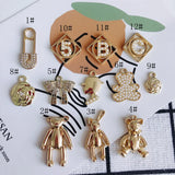 DIY Bear Rose Number Letter Small Pendant Earrings