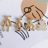 DIY Bear Rose Number Letter Small Pendant Earrings