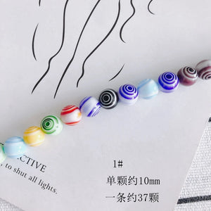 DIY Mixed Glass Thousand Flower Beaded Ball Necklace Bracelet Accessories