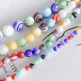 DIY Mixed Glass Thousand Flower Beaded Ball Necklace Bracelet Accessories