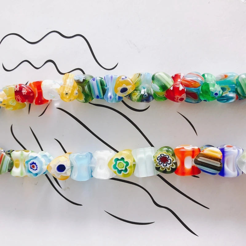 DIY Mixed Flower Glazed Beaded Jewelry Set