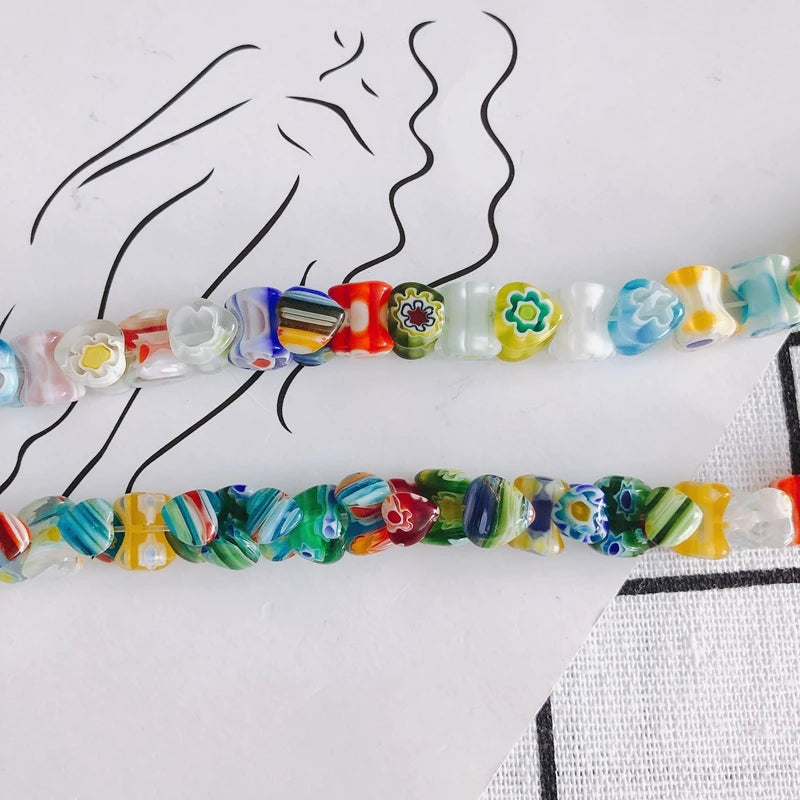DIY Mixed Flower Glazed Beaded Jewelry Set