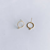 DIY Copper Plated Real Ring Earrings Material Accessories
