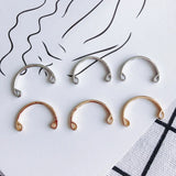 Copper Plated Double Hanging Half Circle Earrings Necklace Jewelry
