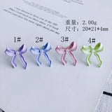 Solid Bow Stud Earrings Female Versatile Gentle Stud Earrings