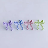 Solid Bow Stud Earrings Female Versatile Gentle Stud Earrings