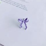 Solid Bow Stud Earrings Female Versatile Gentle Stud Earrings