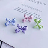 Spring Alloy Spray Paint Earrings S925 Silver Needle Bow Earrings