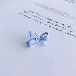 Spring Alloy Spray Paint Earrings S925 Silver Needle Wild Bow Earrings