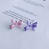 Spring Alloy Spray Paint Earrings S925 Silver Needle Wild Bow Earrings
