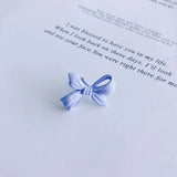 Spring Alloy Spray Paint Earrings S925 Silver Needle Bow Earrings