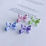 Spring Alloy Spray Paint Earrings S925 Silver Needle Bow Earrings