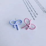 Summer Alloy Bow Hollow Earrings Stud Earrings