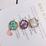 Transparent Rock Shell Resin Pendant Earrings Material