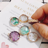 Transparent Rock Shell Resin Pendant Earrings Material