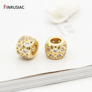 Plated Brass Metal Zircon Beads DIY Jewellery