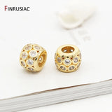 Plated Brass Metal Zircon Beads DIY Jewellery
