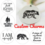 Engraved Charm Pendant for Jewelry Making - DIY Bracelet Accessories