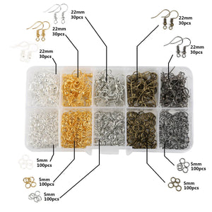 DIY Jewelry Earrings Making Kit with Chains, Clasp, Hooks, Beads