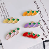 100pcs Enamel Alloy Charms Vegetables Carrot Earring Necklace Pendants