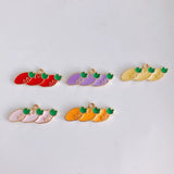 100pcs Enamel Alloy Charms Vegetables Carrot Earring Necklace Pendants