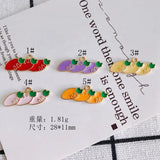 100pcs Enamel Alloy Charms Vegetables Carrot Earring Necklace Pendants