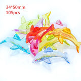DIY 105pcs 34*50mm Girls Bubblegum Necklace Pendants Acrylic Dolphin Charms