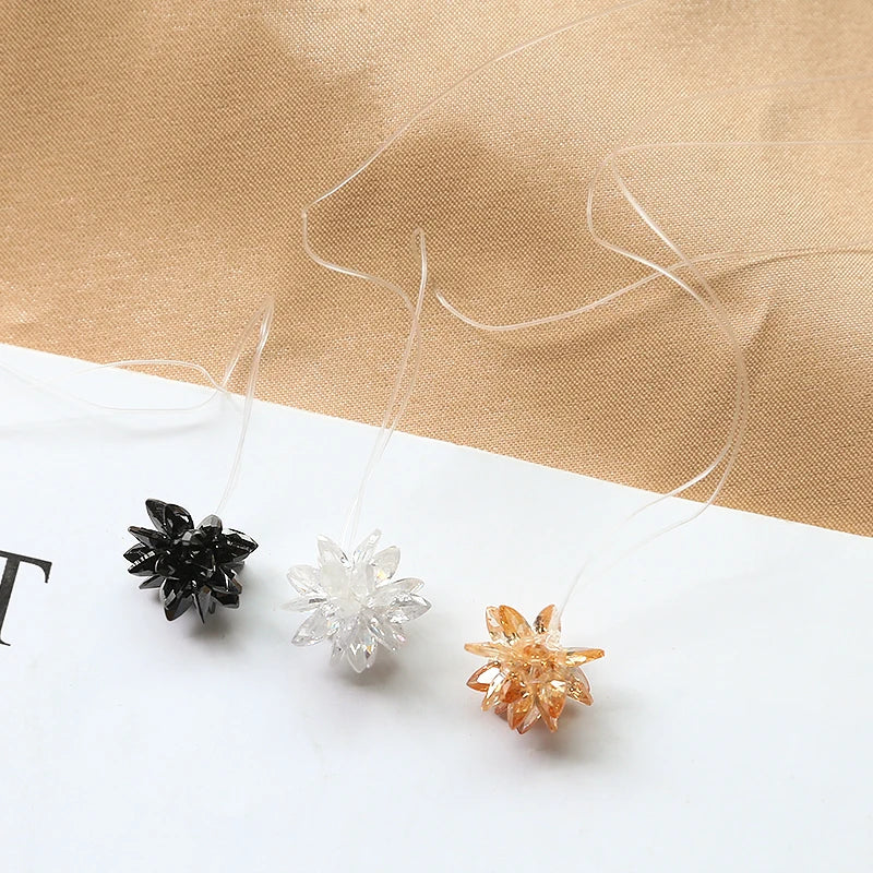 10pcs 13mm Crochet Rhinestone Flowers for Girls Garment