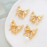 10pcs 19*20mm Copper Alloy Metal Ribbon Knot Bow Charms for Jewelry Making