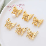 10pcs 19*20mm Copper Alloy Metal Ribbon Knot Bow Charms for Jewelry Making