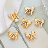 10pcs 19*20mm Copper Alloy Metal Ribbon Knot Bow Charms for Jewelry Making