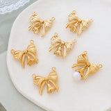 10pcs 19*20mm Copper Alloy Metal Ribbon Knot Bow Charms for Jewelry Making
