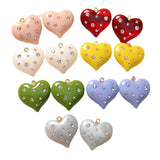 10pcs Crystal Rhinestone Love Heart Pendant Necklace Earring Charm