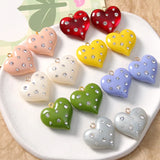 10pcs Crystal Rhinestone Love Heart Pendant Necklace Earring Charm