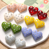 10pcs Crystal Rhinestone Love Heart Pendant Necklace Earring Charm