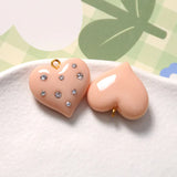 10pcs Crystal Rhinestone Love Heart Pendant Necklace Earring Charm
