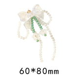 10pcs 60*80mm Glass Crystal Beading Resin Bow Charms for DIY Jewelry