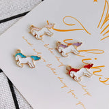 100pcs Colorful Enamel Alloy Horse Charms Necklace Earring Accessories