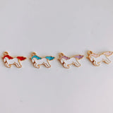 100pcs Colorful Enamel Alloy Horse Charms Necklace Earring Accessories