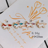 100pcs Colorful Enamel Alloy Horse Charms Necklace Earring Accessories